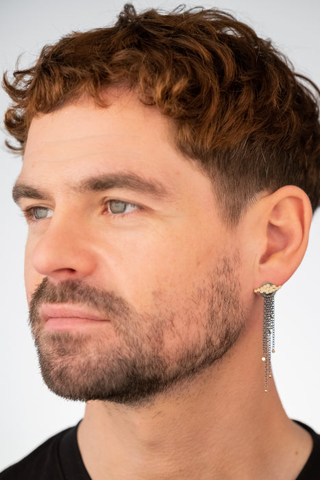 Armando Stud and Chain Earring from Sandrine Diodati.